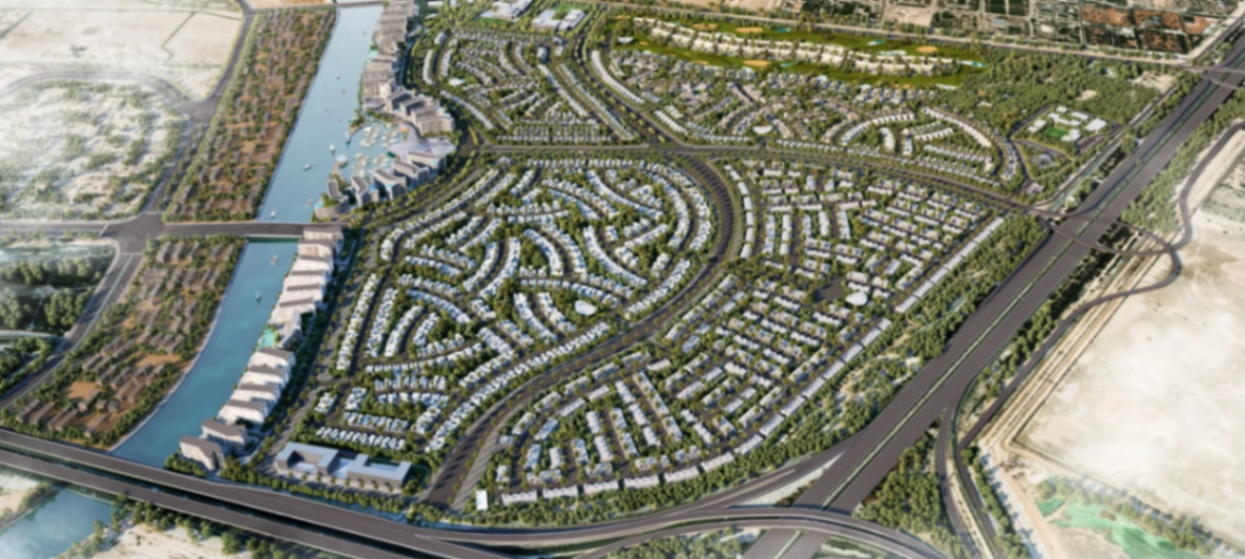 Vue aérienne du masterplan Sobha City sur Yas Island, Abu Dhabi